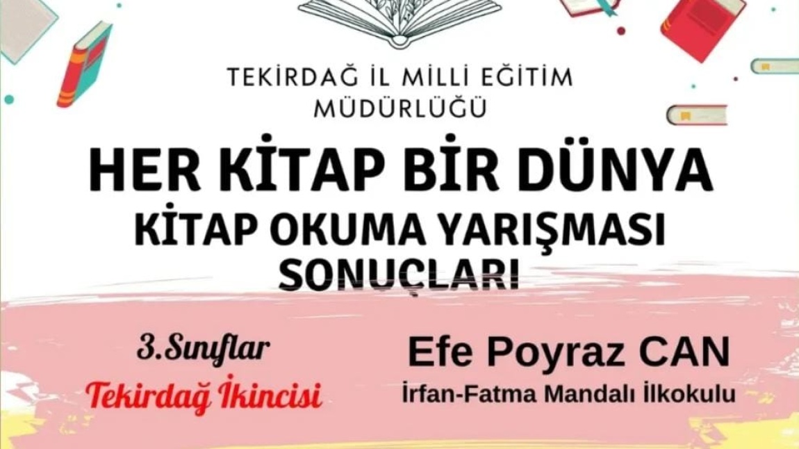 HER KİTAP BİR DÜNYA PROJESİ KİTAP OKUMA YARIŞMASI SONUÇLARI